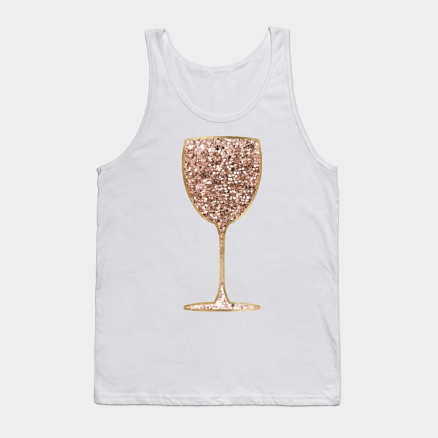 Wine - rose gold glitter Tank Top by RoseAesthetic